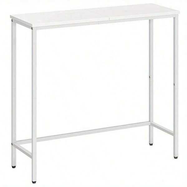 75cm Console Table, Slim Console Table For Hallway, Metal Frame, Compact Display Table, Sofa Table For Small Spaces, Entryway, Living Room, Sturdy, White