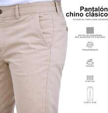 Holstone Pack 3 Pantalones Estilo Chino de Gabardina Premium Hombre - Uso Casual y Oficina Moda Caballero - Pantalón de Algodón. - Negro - Verde Olivo - Gris Oxford - Ver 9