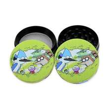 50MM-4層鋅合金金屬研磨器，卡通圖案風格外觀，適用於手工捲菸研磨器，節日禮物！情人節禮物！ - 綠色 - 查看 6