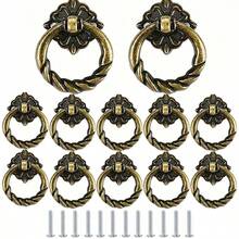 12pcs - Bronze Cabinet Handles - 1.18 Inch Vintage Style Knurled Drawer Pulls, With Screws, Vintage Round Handles, Suitable For Dressers And Furniture Restoration. - Copper - View 2