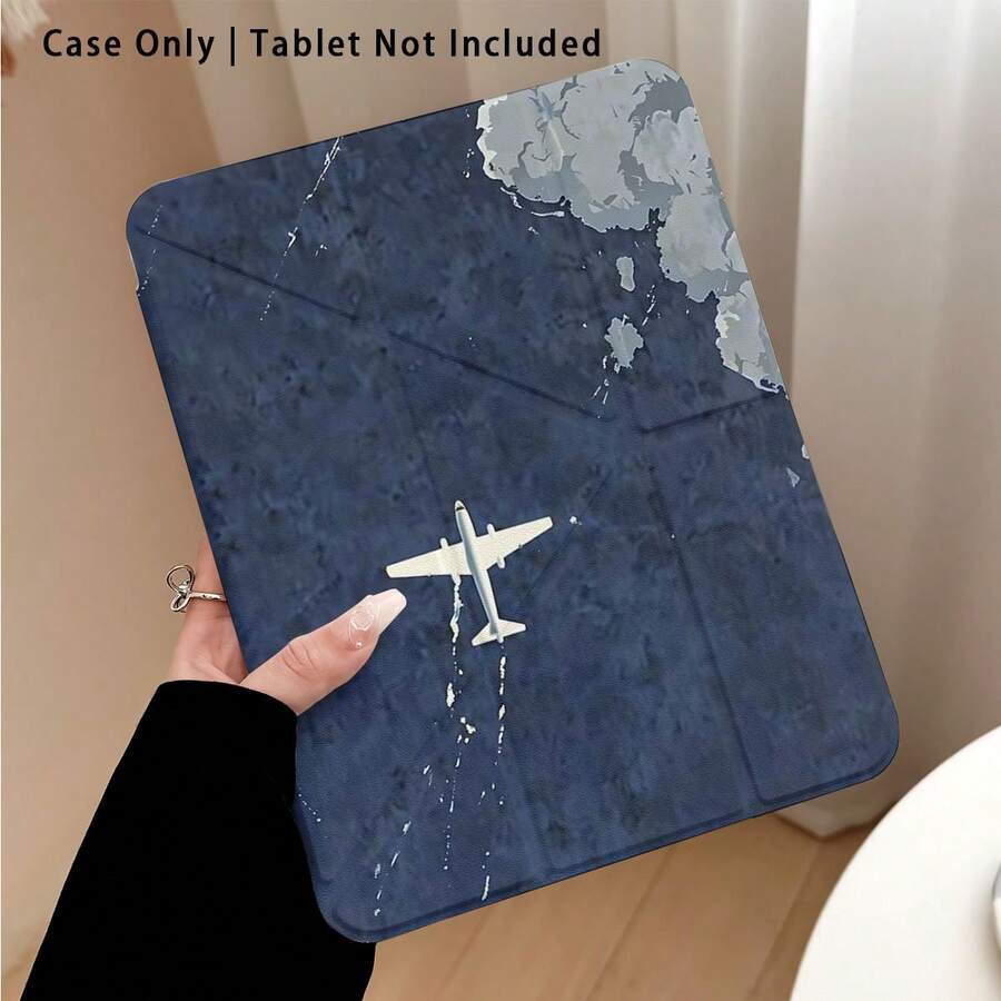 飛機與雲朵圖案彩繪效果平板保護殼附支架,相容 Honor 8/9/10/X8/X8A/X9/X8Pro/X9Pro、MatePad SE 11"/MatePad 11"/11.5"、MatePad Pro、Apple 10th/11th Gen 2025 (A16)、Galaxy Tab A7/A9 及其他熱門機型 - 款式16 - 查看 1