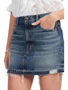 Madewell Women's 5 Pocket Postage Stamp Denim Mini In Croswell - Croswell Wash - View 4