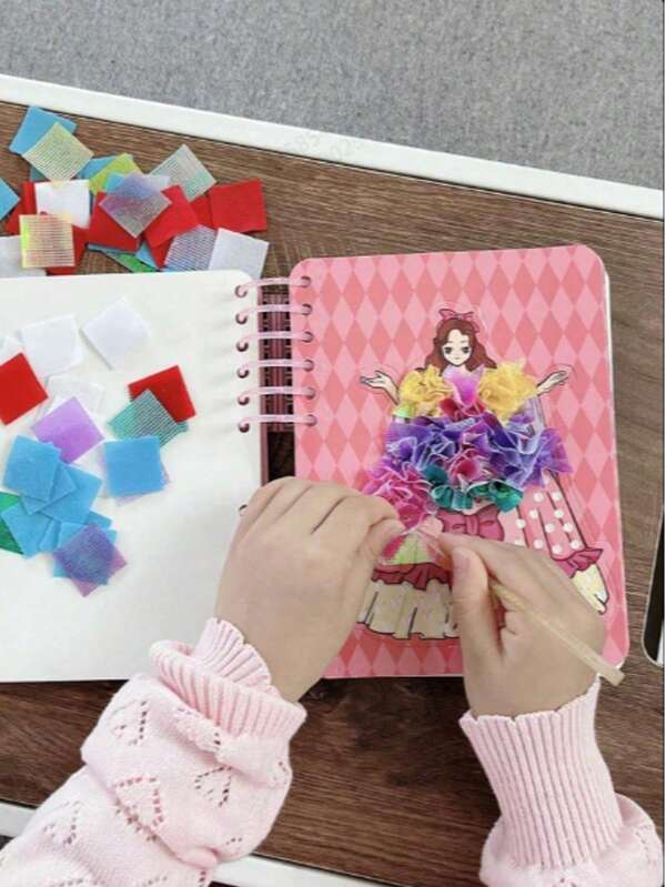 Princess & Fairy DIY Sticker Art Kit - Creative Handcrafted Illustration Set - Includes Graffiti - Coloring Books & Dress-Up Activities - Educational Crafts - Birthday Gifts & Party Favors