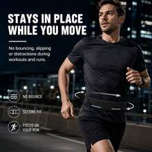 Unisex Slim Running Waist Belt, No-Bounce Phone Holder Waist Bag, Suitable For IPhone Pro Max And All Smartphones, Lightweight Sweat-Proof Running Gear, With Reflective Stripes, Suitable For Jogging, Workout, Walking. - Multicolor - View 5