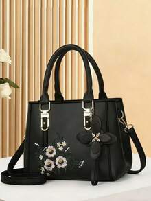 Bolso de hombro y bolso de mano de moda para mujer, de piel de PU, de estilo minimalista y casual - Camel - Ver 1