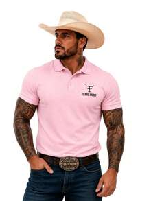 MHP Country Peão Premium Texas Men's Polo Shirt - 粉色 - 查看 4