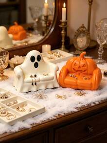 1pc Halloween 3D Printed Ghost Sofa & Pumpkin Sofa Jewelry Storage Tray, Festive Atmosphere, Halloween Theme Sofa Decor, Suitable For Halloween And Christmas Home Decoration - Multicolor - View 5
