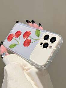 1pc Transparent TPU Flower Phone Case With Mirror Stand Compatible With 11 12 13 14 12ProMax 13ProMax 14ProMax 15 15PRO 15PROMAX 16 16Pro 16Promax 17 17Pro 17Promax - Multicolor - View 3