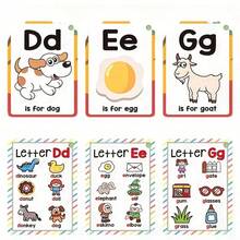 ABC English Letters, 26 Alphabet Flash Cards For Children, Phonics Flash Cards, English 26 Alphabet Phonetic Pocket Cards - 彩色 - 查看 4