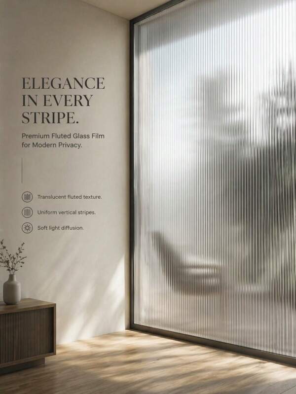 Frosted Privacy Film - Frosted Glass Window Film, Home & Office Decorative Window Film, UV Blocking, Glue-Free