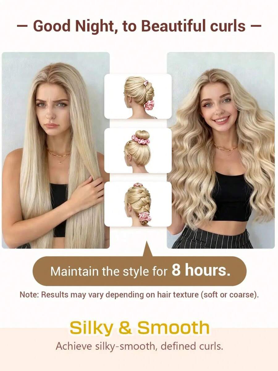 Heatless Curling Rod Hair Styling Jellyfish Design Sleep Braided Hair Scrunchie Curler - Multicolor - View 1