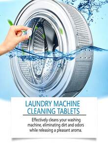 Washing Machine Cleaning Effervescent Tablets, Deep Cleaning Formula, Compatible With Top Load And Front Load Washing Machines, Removes Odors, Limescale, Water Stains, Soap Scum And Lint, Leaves Fresh Fragrance, Suitable For High Efficiency Washing Machines, Convenient To Use, Essential For Laundry, Economical And Affordable, Highly Recommended By Landlords, Fresh Lemon Scent, Monthly Maintenance - Multicolor - View 2
