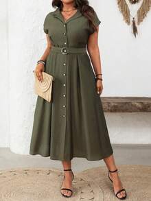 Women Midi Dresses - Mint Blue - View 5