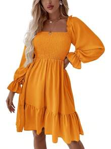 LYANER Vestido - Verde militar sólido - Ver 22