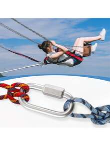Konektor Cepat Rantai Baja Tahan Karat, Carabiner Oval Pengunci Ulir Tugas Berat, Perangkat Keras Penghubung Rantai Tahan Lama, Cocok untuk Pemasangan Hammock, Berkemah, Mendaki, Perakitan Peralatan Luar Ruangan, dan Aksesori Penghubung Perangkat. - MultiWarna - View 6