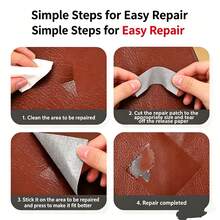1pc Self-Adhesive Leather Repair Patch, Lychee Grain Texture, Suitable For Sofa And Car Seat Covers, Motorcycle Seat, High-Quality, Durable And Fashionable Vegan Leather, Perfect For Interior Decor Sewing Crafts, Interior Decor Projects | Multi-Functional Fabric | High-Quality Leather - Reddish-brown Leather - View 5