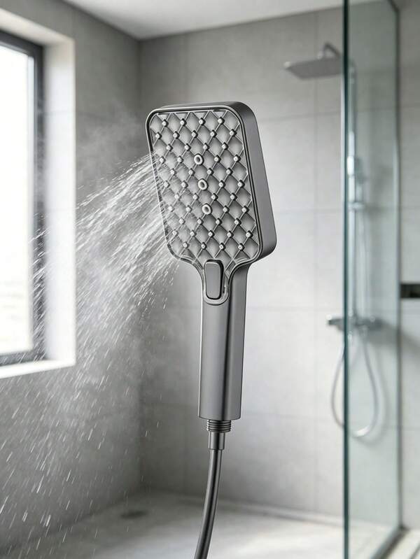 1 Large Square Shower Head With Soft And Abundant Water Flow, Multiple Adjustable Modes, Easily Cleanable Nozzles; Compatible With All Types Of Modern Bathroom Fixtures