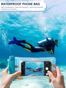 Universal Waterproof Phone Pouch Touchscreen Laser Waterproof Bag Waterproof Phone Case Travel Vacation Camping Essential Beach Necessity Vacation Accessory Summer Back To School Supplies Back To School Dry Wet Separation Bag Lanyard - Multicolor - View 6