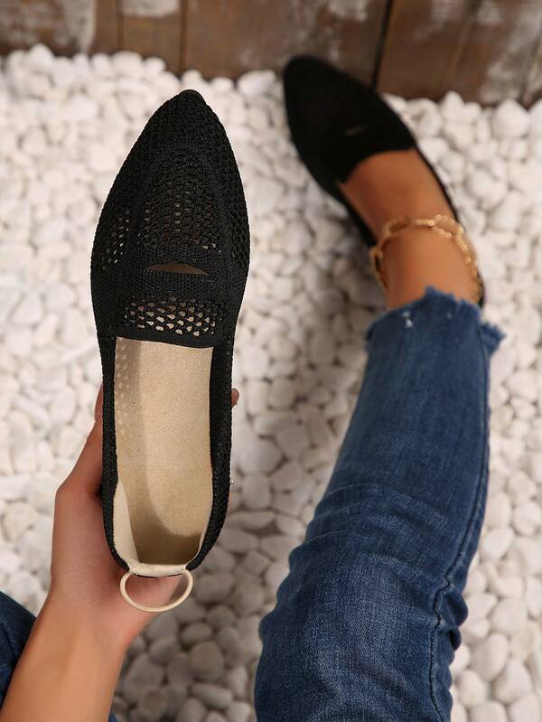Mocasines planos de mujer de punto bordado, nuevos para primavera/verano 2026, cómodos, neutros, elegantes, estilo playa, fiesta, punk, preppy, universitario, vacaciones, vanguardista, moda básica, bohemio, casual, retro, boda, oficina, negocios, exterior