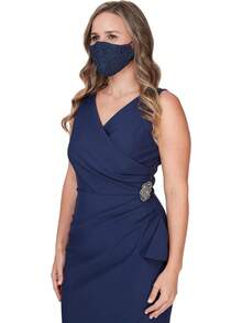 Alex Evenings Adelgazar Lado Largo Vestido Fruncido con Cascada Volantes Falda Vestido para Ocaciones Especiales para Mujer - Cabestro de carbón - Ver 3
