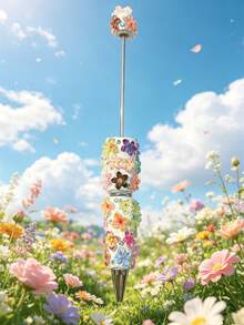 1/3/5/10/20pcs Multi-Color Flower & Mushroom Series Ballpoint Pens With Black Ink, Smooth Writing, Full Rhinestone Cover, Creative DIY Beaded Jewelry Pens, School Office Study Supplies Gift - Multicolor - View 29