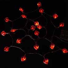 Valentine's Day Heart-Shaped String Lights, Romantic Red Heart Hanging Decor For Proposal Atmosphere, Wedding Tabletop Decoration LED - Warm white light - View 2
