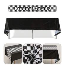 1pc Racing Theme Tablecloth, Black Racing Car Pattern Table Cover, Baby Shower Party Tablecloth, Racing Birthday Party Decoration, Gender Reveal Party Decoration Table Runner, Racing Theme Party Supplies, Racing Game Table Decoration, First Tooth Party Decoration, Welcome Newborn Party Decoration Table Runner, Racing Room Decoration, Home Decor, Outdoor Decoration Disposable Tablecloth, 1st Birthday Gift - Black Racing Car - View 8