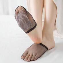 1/2/4/10/20/40 Pairs Ultra-Thin Front Foot Socks For Women, Low Cut Peep Toe High Heel Shoes Sandals, Summer Thin Invisible Silicone Anti-Slip Half Palm Socks - Multicolor - View 7