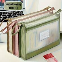 A4 Double Zipper File Bag, Transparent Front For Easy Identification, Perfect Gift For Easter, St. Patrick's Day, Mother's Day, Father's Day And Graduation Season - A - View 5