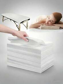 20/100pcs Disposable Bed Sheets, Suitable For Beauty Salon, Spa Massage Services, Non-Woven Breathable Bed Sheets, Size 80*180 Cm, Applicable For Tablecloth, Eyelash Extensions, Tattoo, Travel And Other Fields. - White - View 3