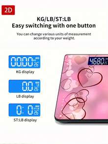Timbangan Kamar Mandi Digital 2D Datar Dekoratif dengan Layar LED, Cocok untuk Pusat Kebugaran dan Studio Yoga, Ideal untuk Penggunaan Jangka Panjang di Kamar Mandi, Penolong Hebat bagi Penggemar Kebugaran dan Olahraga, Menggunakan Baterai AAA (Tidak Termasuk), 1 buah - A - View 5
