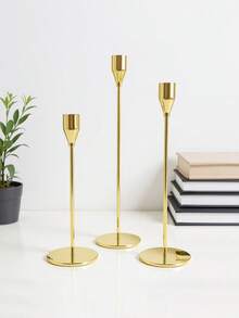 1pc Tall Metal Iron Single Head Candle Holder Ornament, Home Candle Holder Wedding, Small Candle Holder Dining Table Romantic Candlelight Dinner Decoration, Valentine's Day, Wedding Anniversary, Romantic Atmosphere - Multicolor - View 6
