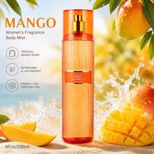 Wish 8.0 Fl Oz Women's Body Mist – Mango & Black Currant Pink Pepper – Orris Jasmine Lotus Patchouli Brown Sugar Vanilla – Designer Inspired Fruity Floral Scent – Refreshing Long Lasting For Party, Everyday Use – Ideal Gift For Girlfriend, Best Friend,Mom - Juicy Mango - 查看 2
