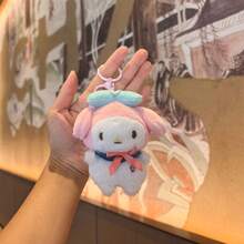 SANRIO 1個 8cm 毛絨包包吊飾，可愛 Hello Kitty/Cinnamoroll/My Melody/Kuromi 柔軟鑰匙圈，蓬鬆卡通吊飾，適合背包、帆布托特包、書包裝飾，可愛風格送給女孩與學生的禮物 - 彩色 - 查看 17