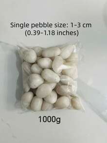 1000g/500g White Pebbles For Indoor Plants, 1-2 Inch Natural River Stones For Aquarium, High Polished Decorative Stones For Vase Filler, Fish Tank, Gardening, Landscaping, Valentine's Day Party Decor (Stones In Asymmetrical Shapes) - White - View 14