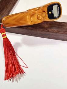 Wood-Grain Pattern Stress Relief Handheld Electronic Counter With Red Tassel Pendant, Multi-Ball Decompression Handle, One-Click Reset Large Screen Digital Display Accurate Tally Counter, Zen Style Multi-Color Portable Anti-Loss Design, Suitable For Buddhist Chanting, Crochet, Meditation, Worship, Home Practice Counting - Multicolor - View 6