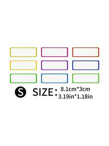 Colorful Border Magnetic Erasable Refrigerator Label Stickers, Creative Mini Magnetic Blackboard Memo Pads, Classification Label Stickers, Home Storage Food Memo Document Classification Magnetic Note Pads Set, Back To School - Multicolor - View 12