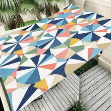 1pc Beach Umbrella Pattern Sunshade Canopy, Modern Style, Colorful, Large Size, UV Protection, Sturdy And Durable, Easy To Install, Suitable For Beach, Garden, Patio, Includes Rope - Multicolor - View 9