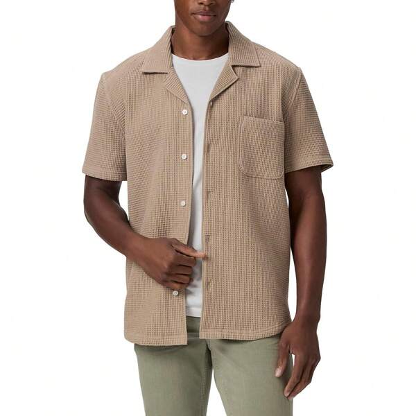PAIGE Men's Agoura Short Sleeve Waffle Button Up Shirt Variant 1