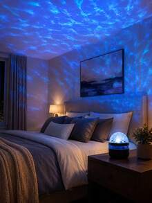 Luz de ambiente Soft Wave Glow, proyector RGB de ondas con cable USB tipo C y control remoto para decoración de dormitorio - luz policromática - Ver 11