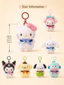 SANRIO 1個 8cm 毛絨包包吊飾，可愛 Hello Kitty/Cinnamoroll/My Melody/Kuromi 柔軟鑰匙圈，蓬鬆卡通吊飾，適合背包、帆布托特包、書包裝飾，可愛風格送給女孩與學生的禮物 - 彩色 - 查看 10