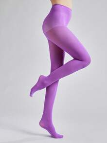 1pc Women's Colorful Velvet Tights, Anti-Snagging, Slimming, Super Elastic, Thick Leggings, Fashionable, Multiple Colors Available - Multicolor - View 14