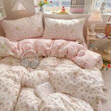3pcs 100% Polyester Floral Lightweight Comforter Set, 2 Pillow Shams + 1 Comforter Cover (No Bed Sheet) - Star Garden - View 5
