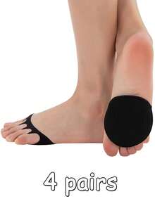 2/4/6 Pares de Meias Invisíveis de Meia Pata para Mulheres, Meias de Cobertura de Dedos para Sandálias, Meias de Meia Pata, Almofadas para os Pés, Meias de Dedos Abertos, Meias de Seda Antiderrapantes de Cinco Dedos - Multicolorido - Visão 13