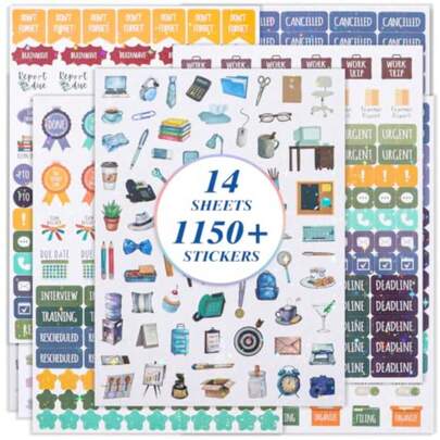 1150+ Planner Stickers For Work, Task Stickers Business Women Sticker Teacher Planner Sticker For Meetings Deadlines Payday PTO Business Trips And Office Events