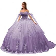 Vestidos de quinceañera de lujo con hombros descubiertos y apliques de encaje hinchado, vestido de baile precioso dulce 16 vestidos - Borgoña Deep - Ver 38