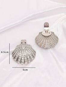 Hebilla de flor de metal desmontable con decoración de strass, accesorios para sandalias y piezas de reparación de superficie de zapatos - Plateado - Ver 2