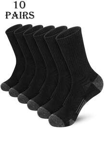 1/5/10 Pairs Plus Size Men's Basketball Sports Mid-Calf Socks, Work Socks, Basketball Socks, Long Tube Socks For Couples, Non-Slip, Durable, Sports Socks - Multicolor - View 11
