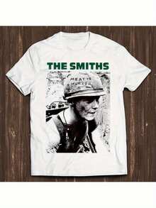 "Meat Is Murder" T-Shirt - Dieses T-Shirt weckt Nostalgie für die 80er Jahre, zeigt Porträts von Morrissey und Johnny Marr und ist speziell für -Rock-Fans entworfen; als Musik-Accessoire. - Weiss - Übersicht 1