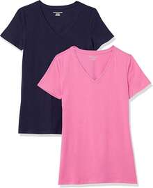 Essentials - Camiseta de manga corta con cuello en V para mujer - Blanco - Ver 14